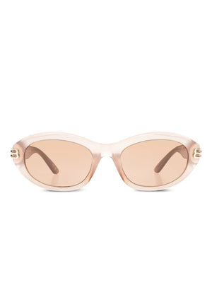 oval-frame logo sunglasses