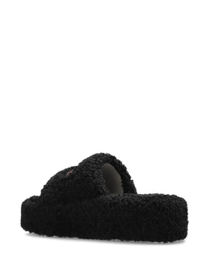 logo-embroidered platform sandals