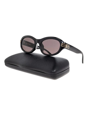 oval-frame logo sunglasses