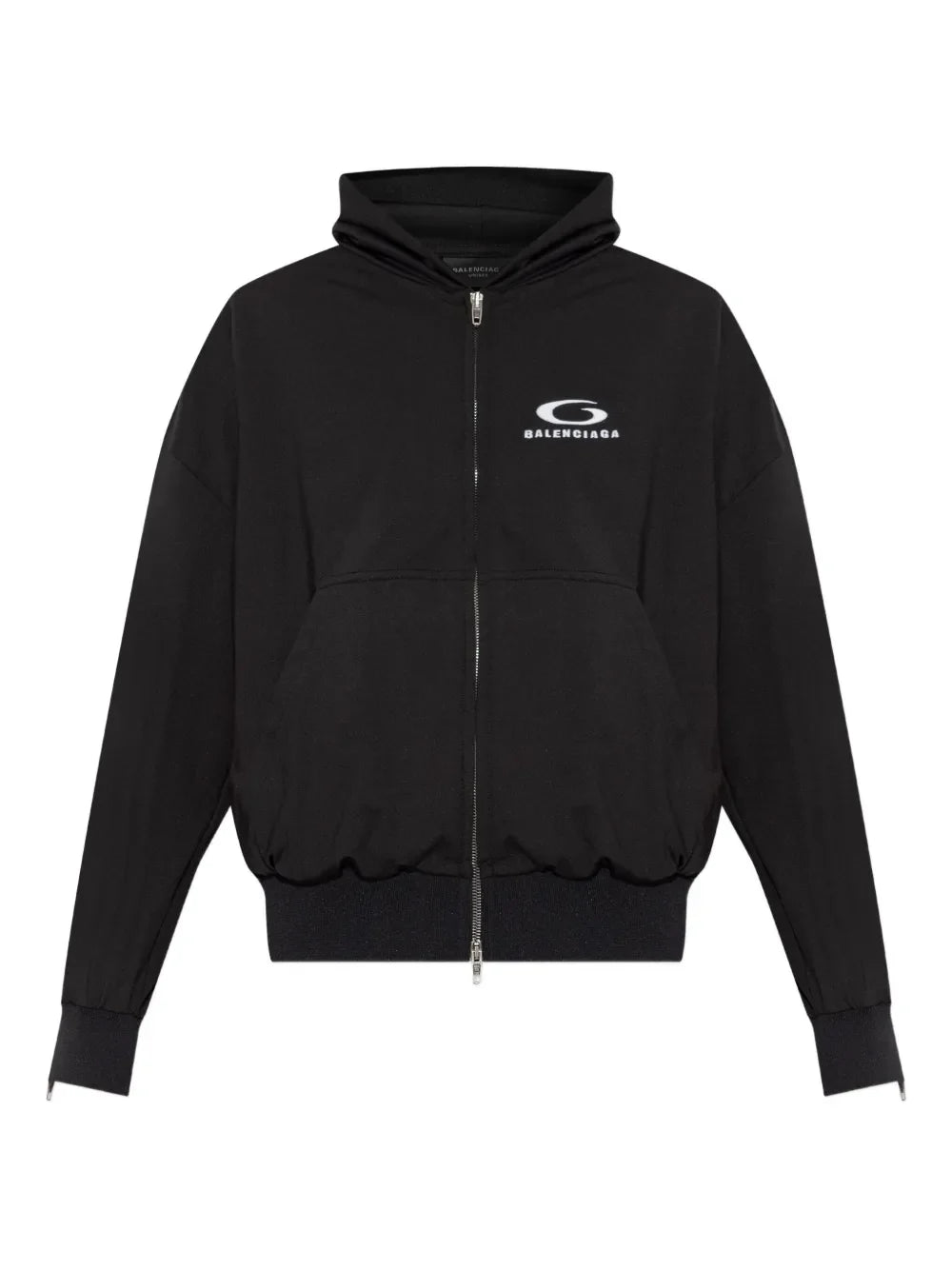 zip-up hooded jacket