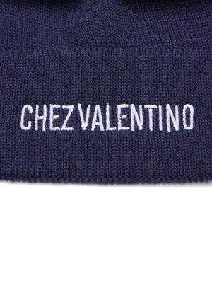 Chez Valentino knitted wool beanie