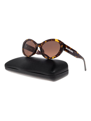 oval-frame tortoiseshell sunglasses