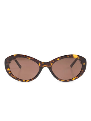 oval-frame tortoiseshell sunglasses
