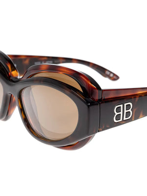 double-frame oval-shaped sunglasses