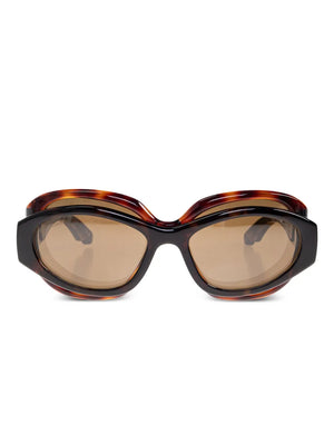 double-frame oval-shaped sunglasses