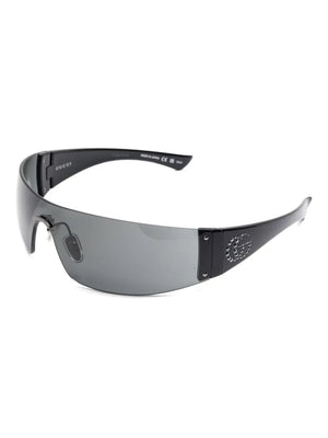 crystal-embellished shield sunglasses