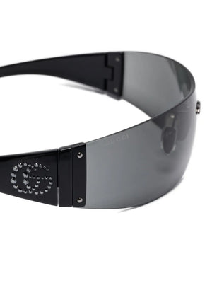 crystal-embellished shield sunglasses