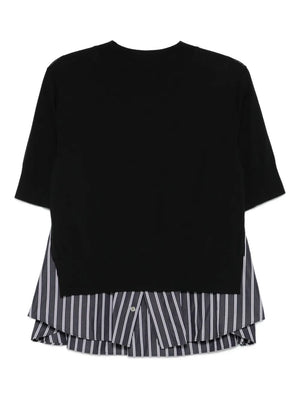 layered striped knit top