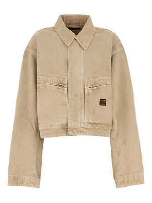 zipped-pocket long-sleeves denim jacket