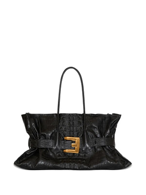 XL Anthem embossed-crocodile buckle tote bag