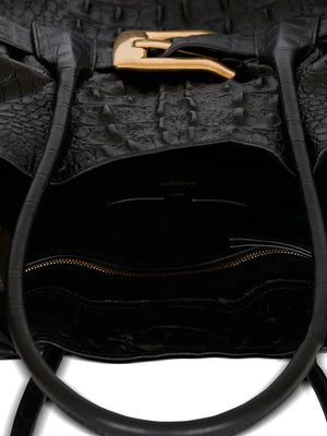 XL Anthem embossed-crocodile buckle tote bag