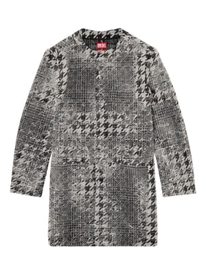 jacquard denim coat