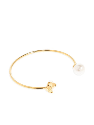 clover-motif pearl-embellished bracelet