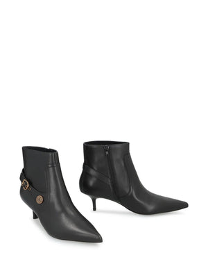 buckle-detail pointed-toe boots