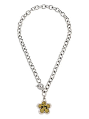 flower-charm chain necklace