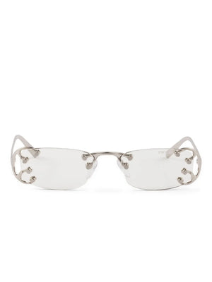 Runway embellished rectangle sunglasses