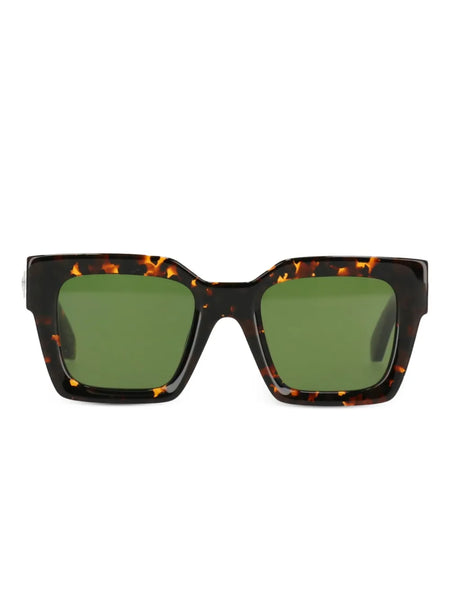 tortoiseshell geometric-frame sunglasses