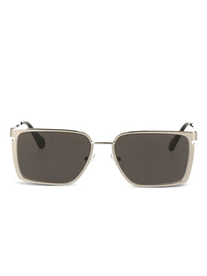 metallic-effect rectangle-frame sunglasses