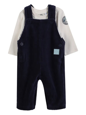 corduroy-ribbed dungaree set