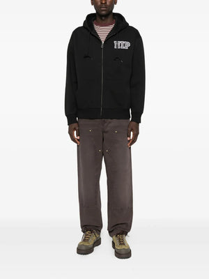 logo-embroidered zip-up Hoodie