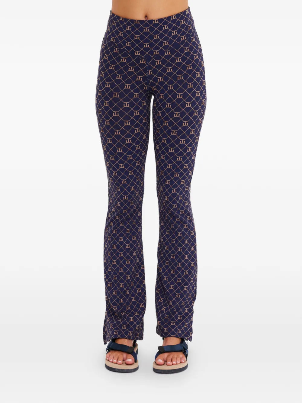 Ezra geometric-print trousers
