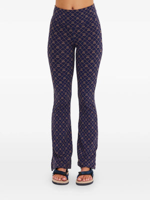 Ezra geometric-print trousers