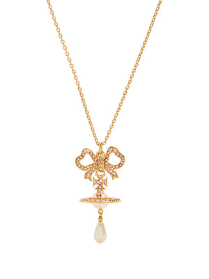Rigoberta bow-embellished pearl necklace
