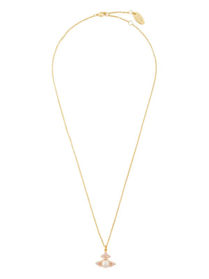 Orb-pearl flower necklace