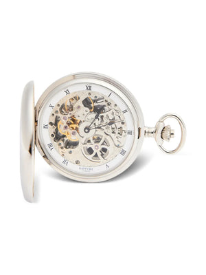skeleton double hunter pocket watch