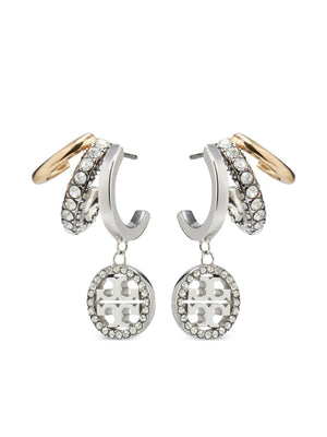pave triple hoop earrings
