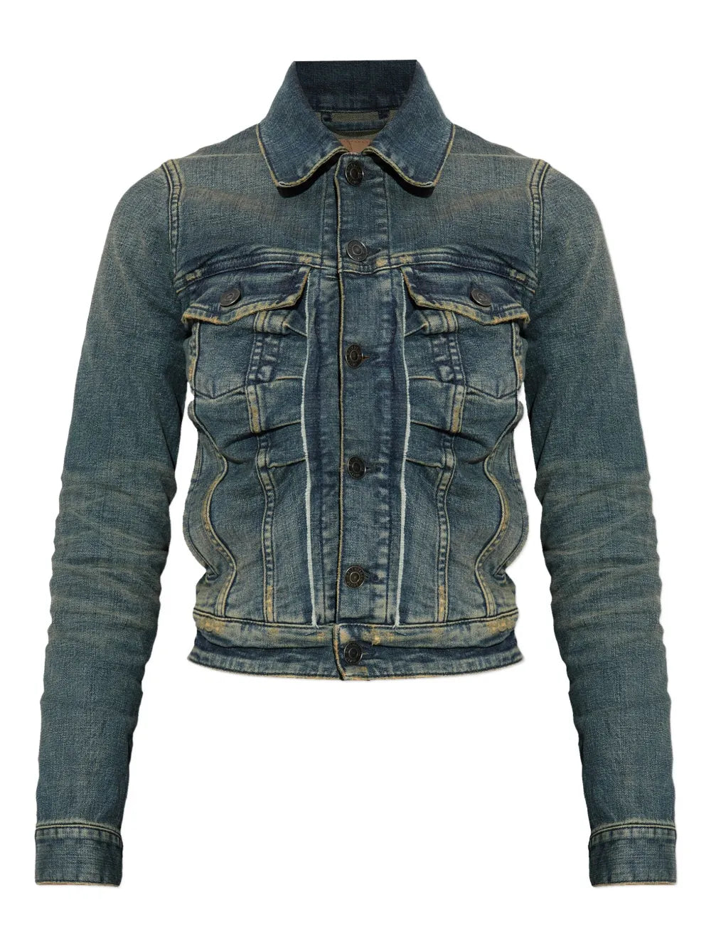 button-fastening denim jacket