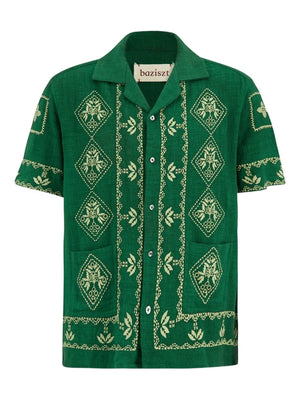 Mexican button-down embroidered shirt
