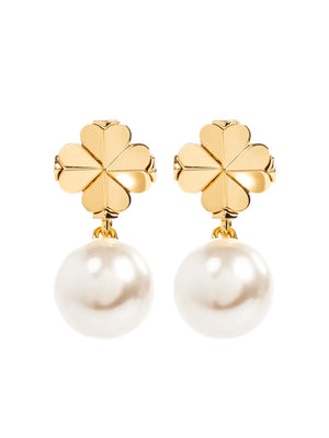 Flower pearl drop earrings