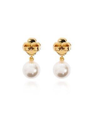 Flower pearl drop earrings