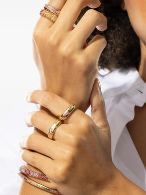 18K yellow gold Ghost Belt diamond ring