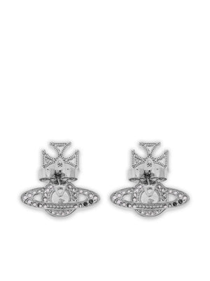 Orb cross earrings