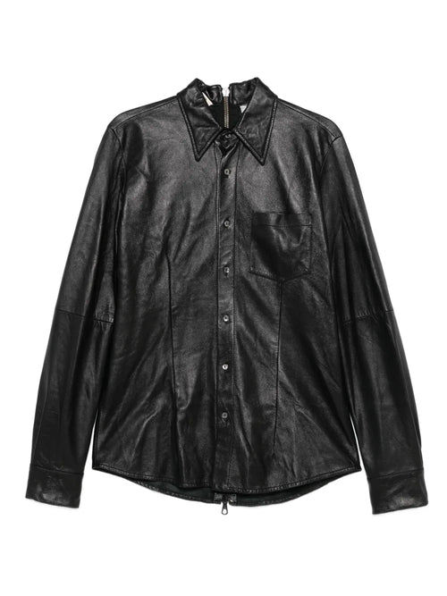 1990s button-up leather shirt