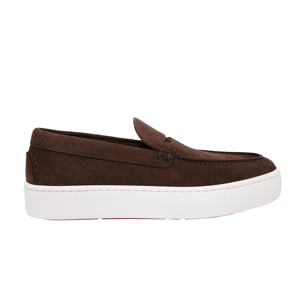 Christian Louboutin Paqueboat Flat Crosta Retournee Dark Brown