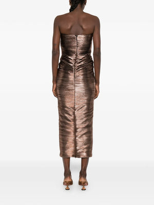 Calypsa ruched midi dress