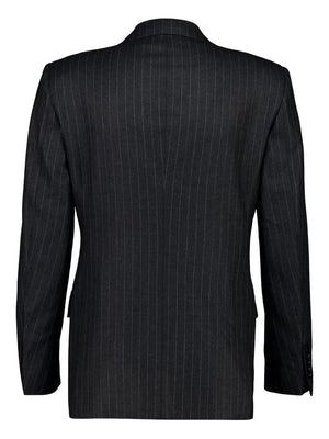 pinstripe single-breasted blazer
