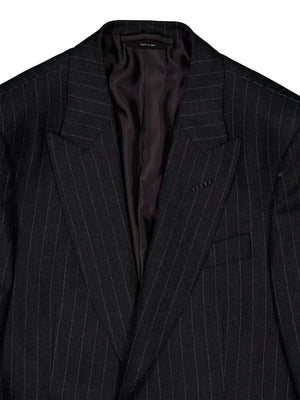pinstripe single-breasted blazer
