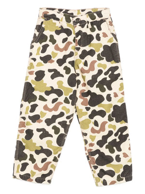 camouflage print trousers
