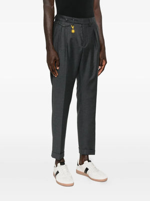 double-pleat flannel trousers