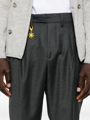 double-pleat flannel trousers