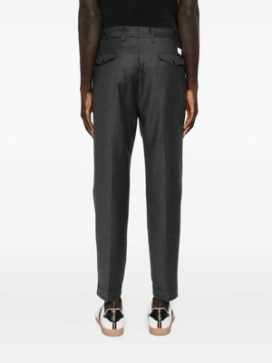double-pleat flannel trousers