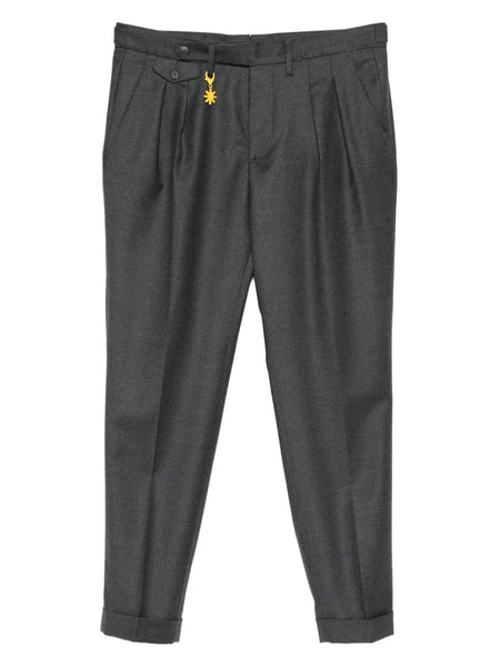 double-pleat flannel trousers
