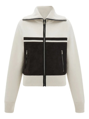 zip-fastening high-collar jacket