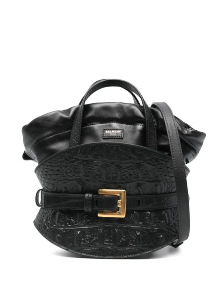 crocodile-effect shoulder bag