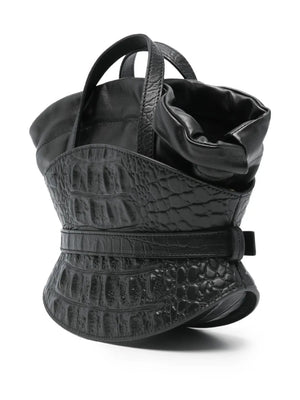 crocodile-effect shoulder bag