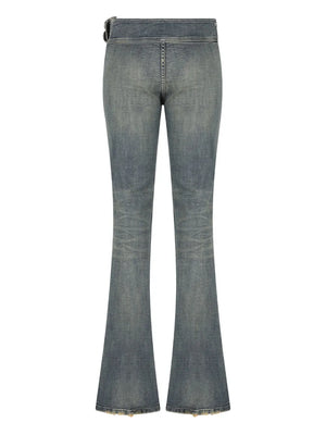 logo-buckle jeans